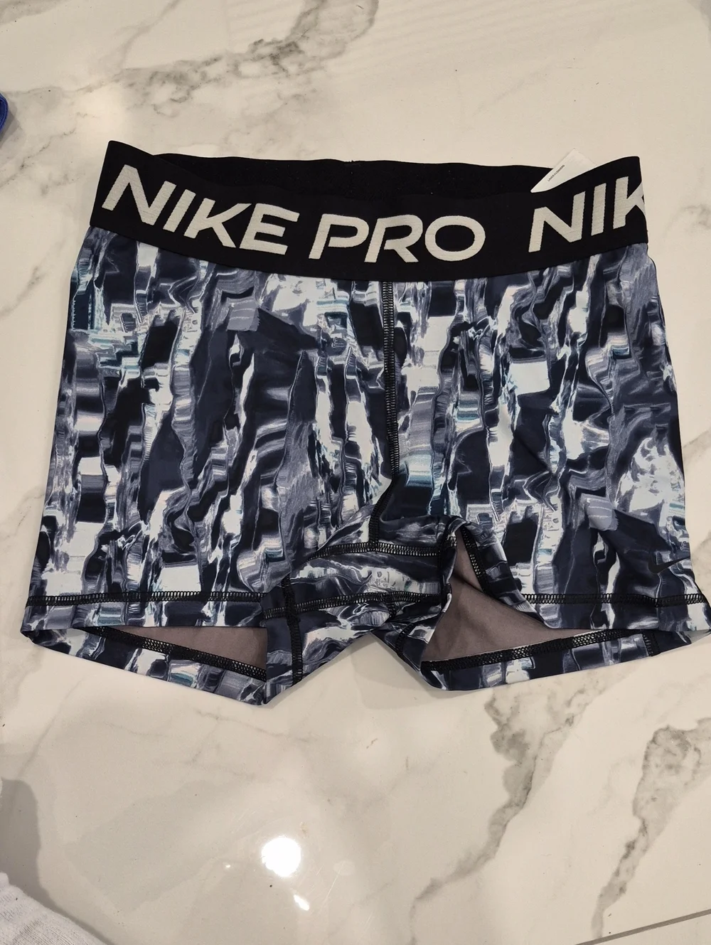 Nike Pro Women’s Black and Grey Abstract Print Athletic Shorts